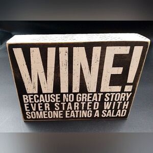 FREE with Purchase Wine Wall Art Home Decor  Wood Frame Sign New